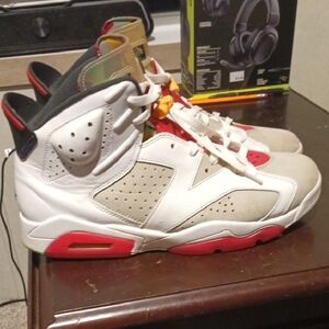 Jordan Men's High-Top Sneakers in White, Red, Tan